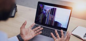 Damaged laptop screen